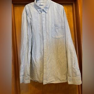 Sonoma Men's Light Blue Striped Button Down Shirt